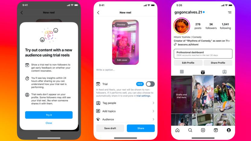 "Trial reels" will let creators test out new videos with non-followers.